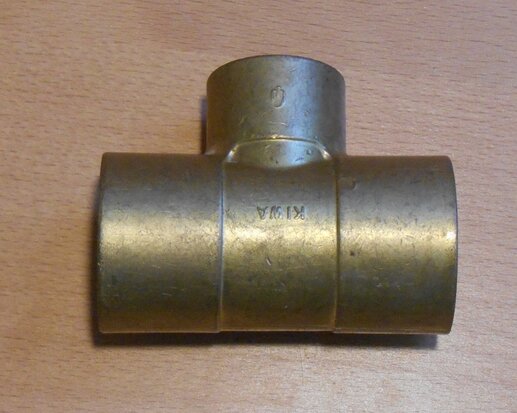 brass solder fitting tee 35x28x35mm