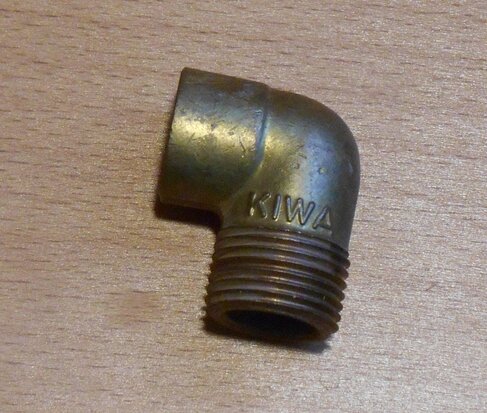 VSH solder elbow conical external thread 3/8x12mm brass