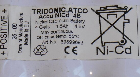 Tridonic noodverlichting Accu-NiCd C 4B 89899693 4x1 1.6 Ah