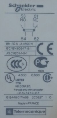 Schneider Electric LADN11 contactblok 1NC+1NO