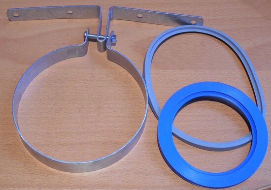 M & G roof duct bracket 124mm incl. rubber rings