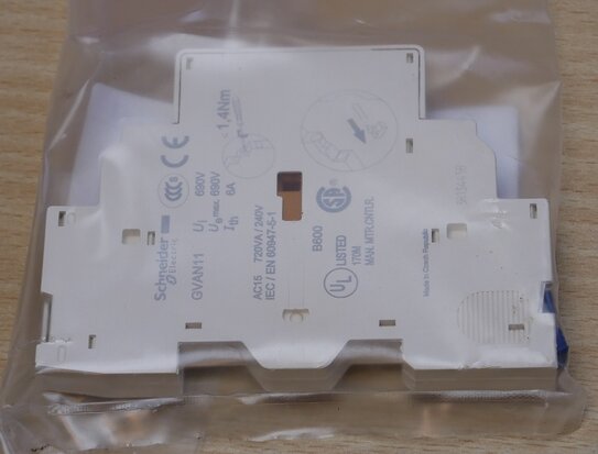 Schneider Electric GVAN11 auxiliary contact 1NC+1NO side