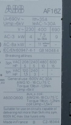 ABB AF16Z-30-10-21 Magneetschakelaar 7,5KW 400V 3P 1NO, 1SBL176001R2110