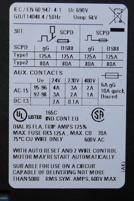 Siemens 3RU2136-4EB0 thermal overload relay 22-32 A