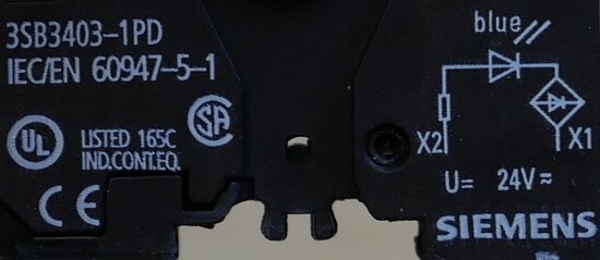 Siemens 3SB3403-1PD Lampholder with LED, AC/DC24V, blue