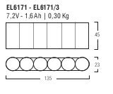 Alvit EL6171 LED Emergency set 60 V, Autonomy 1 h, Batt 7.2 V, 1.6 Ah