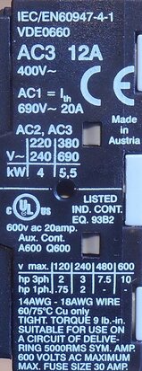 Omron 5.5 kW, 12 A (AC-3, 400 VAC motor) contactor 24VDC J7KNA-12-10