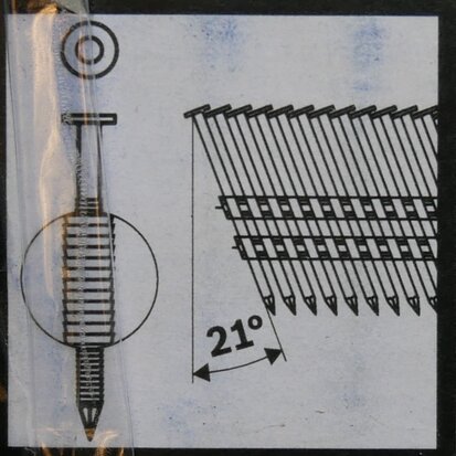 Bosch 2608200037 Rondkopstripspijker SN21RK 75RG 2,8 mm, 75 mm, verzinkt, gegroefd