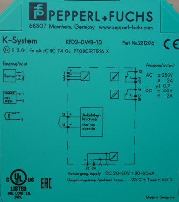 Pepperl+fuchs KFD2-DWB-1.D Rotation Speed Monitor 231206