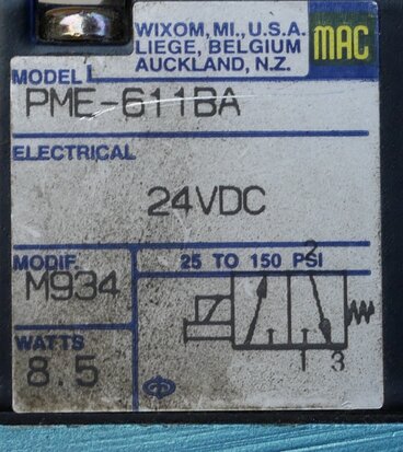 MAC 914B-PM-611BA solenoid valve 4way 24VDC (used)