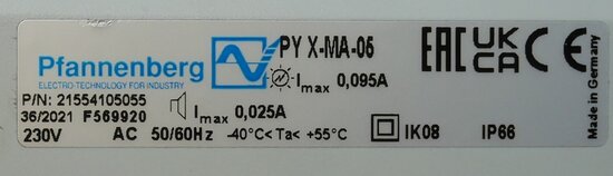 Pfannenberg PY X-MA-05 Series Red Siren Beacon 21554105055