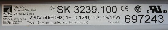 Rittal SK 3239.100 TopTherm ventilator en filter unit 230V