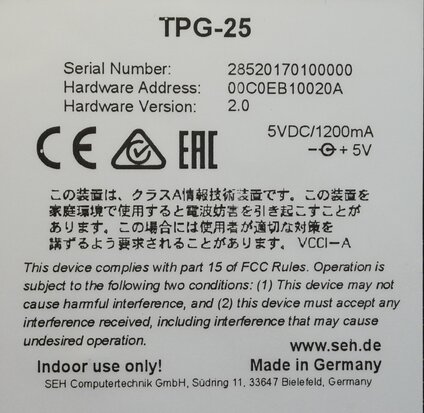 SEH Tpg-25 Thinprint Gateway 10/100/1000bt, M03870