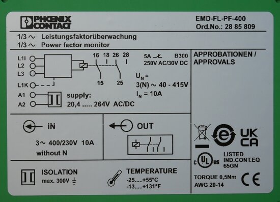 Phoenix Contact emd-FL-PF-400 load monitoring relay, 2885809