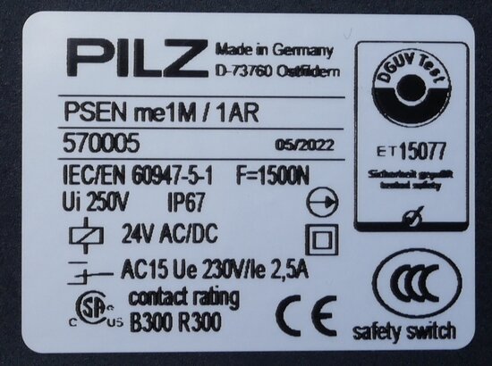 Pilz 570005 Safety Interlock Switch PSEN me1M/1AR
