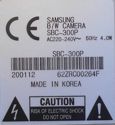 Samsung CCTV SBC-301P B/W camera met auto lens 62ZRC00264F