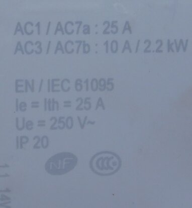 legrand 04116 contactor 25A 2NO stuurspanning 24V