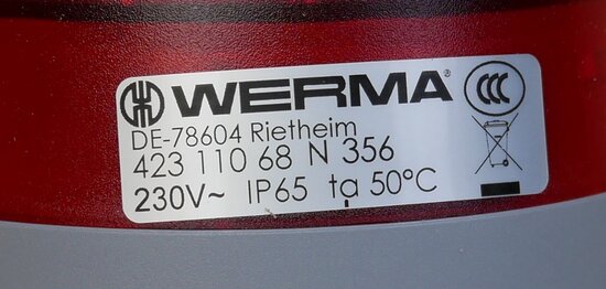 WERMA 42311068 Blits-zoemer WM continu/pulserend 230VAC