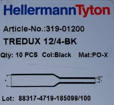 HellermannTyton 319-01200 TREDUX Krimpkous 3:1 dunwandig zwart