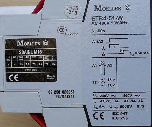 Moeller SDAINLM16 Automatische sterdriehoekschakelaar 5,5kW 400V AC 278313