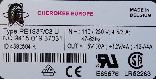 Cherokee PE 1937/03B U Power Supply AC 110/230V 941501937031