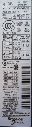 Telemecanique LC2D09B7 Magneetschakelaarcombinatie 24V 1NO+1NC 038320