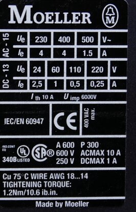 Moeller DILA-31 contactor 400V 3NO+1NC, 276366