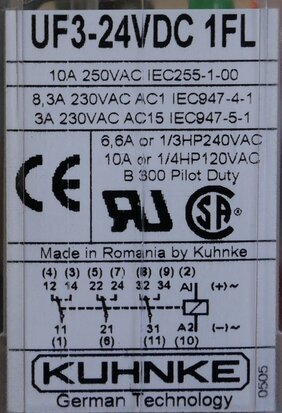 Kuhnke UF3-24VDC 1FL relay 24V DC 10A