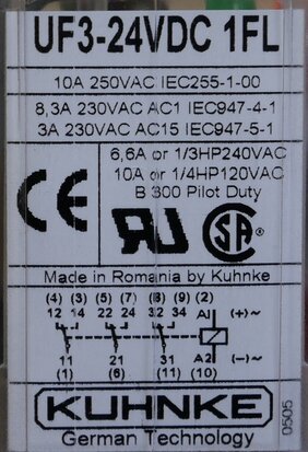 Kuhnke UF3-24VDC 1FL relais 24V DC 10A