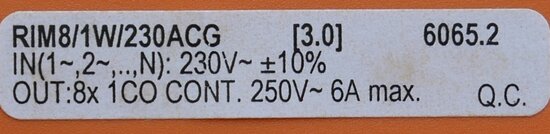 Contaclip RIM8/1W/230 ACG Multiple relay module 6065.2