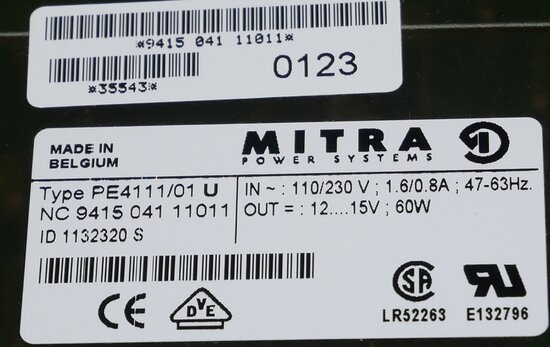 Mitra PE4111/01 U power supply 9415 041 11011