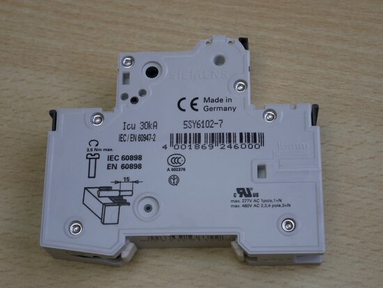 Siemens 5SY6102-7 Miniature circuit breaker 230/400 V 2A