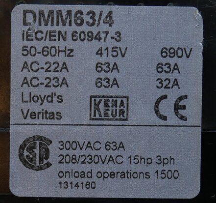 Eaton 1314160 Dumeco switch disconnector ip20 4P 63A (excl. switch button)