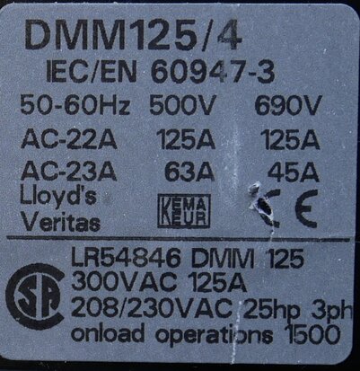 Eaton DMM-125/4 Lastscheider DMM, 125 A, 4-polig (gebruikt)