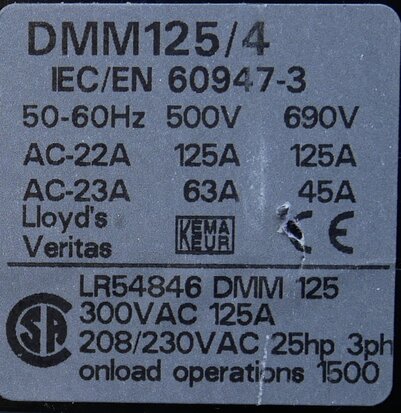 Eaton DMM-125/4 Switch-disconnector DMM, 125 A, 4-pole (used)