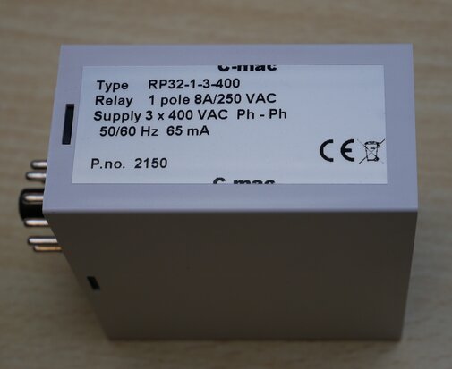 Comadan C-mac RP32-1-3-400 fasevolgorderelais relais 1 pole 8A/250V AC