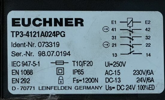 Euchner TP3-4121A024PG Safety Pull Switch IP65 073319