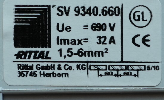 Rittal SV 9340.660 OM adapter with spring-cage terminals 32A