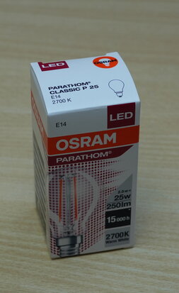 Osram LED-lamp Classic P 2.5W 230V 2700K 250lm E14 77mm