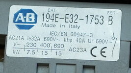 Allen-Bradley 194E-E32-1753 switch on/off 3P 32A IP65