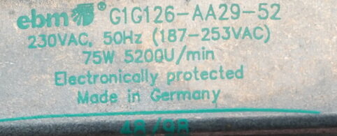 EBM G1G126-AA29-52 Ventilator 230 Volt