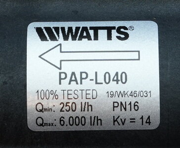 Watts PAP-L040 iDroset CF inregelafsluiter, 1.1/2"