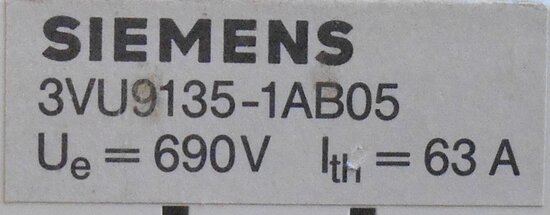 Siemens power terminal 3VU9135-1AB05