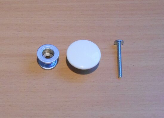 Door knob set white plastic 31x31x17mm