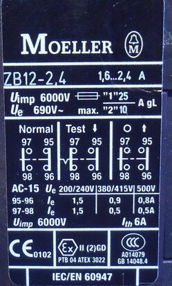 Eaton Moeller motorbeveiligingsrelais ZB12-2,4