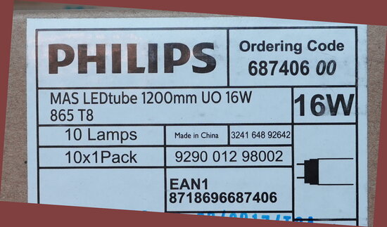 Philips 68740600 Master LEDtube 1200mm UO 16W 865 T8C InstantFit G13