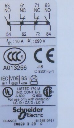 Schneider Electric hulpcontactblok LADN22