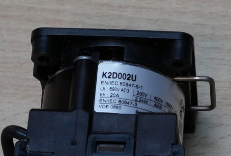 Schneider K2D002U Schakelblok omschakelaar 2P 45° 20A Ø22mm