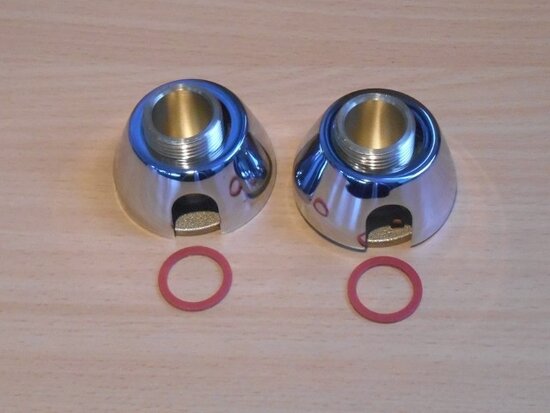 Wiesbaden Set muurplaatkoppeling chroom roset 3/4x15mm messing 2stuks