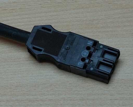 Wago Serie 771 patchkabel gebouwinstallatie 3P 2,50 mm² zwart 1 meter, 771-9993/217-101